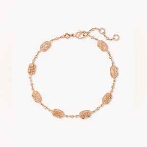 Kendra Scott Sand Drusy Emilie Rose Gold Chain‎ Bracelet NEW